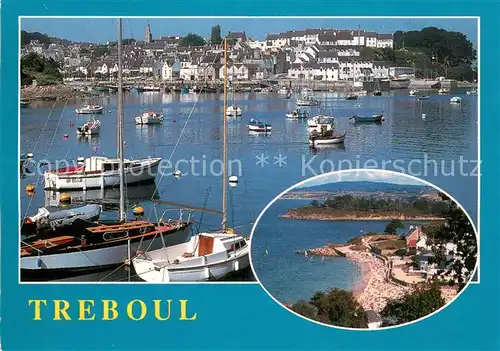 AK / Ansichtskarte Treboul_Douarnenez Le port de plaisance et la plage des Sables Blancs Treboul Douarnenez