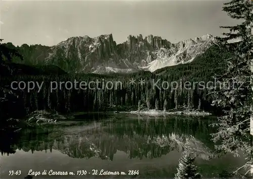 AK / Ansichtskarte Karersee_Suedtirol_IT mit Latemar 