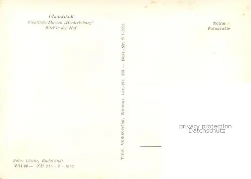 AK / Ansichtskarte Rudolstadt Staatliche Museen Heidecksburg   Hof Ansicht Rudolstadt