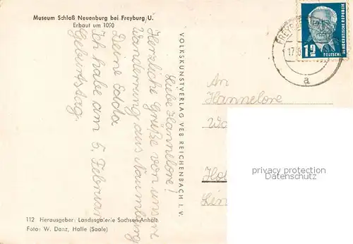 AK / Ansichtskarte Freyburg_Unstrut Museum Schloss Neuenburg Aussenansicht Freyburg_Unstrut