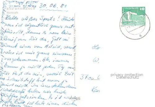 AK / Ansichtskarte Bad_Brambach Waldcafe Aussenansicht Bad_Brambach