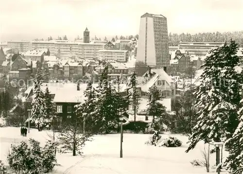 AK / Ansichtskarte Oberhof__Thueringen Teilansicht m. Hotel Rennstein Winter Schnee 
