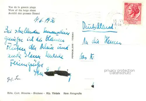 AK / Ansichtskarte Riccione_Rimini_IT Ansicht d. grossen Strand 