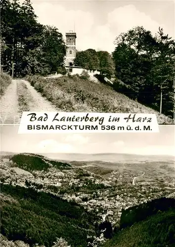 AK / Ansichtskarte Bad_Lauterberg Gesamtansicht u. Bismarckturm Bad_Lauterberg
