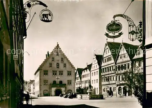 AK / Ansichtskarte Bad_Mergentheim Marktplatz m. Rathaus Bad_Mergentheim