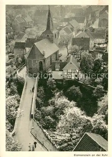 AK / Ansichtskarte Blankenstein_Ruhr Fliegeraufnahme Kirche Fachwerkhaeuser Blankenstein_Ruhr