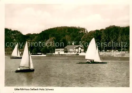 AK / Ansichtskarte Sielbeck_Holsteinische Schweiz Uklei Faehrhaus m. Segelbooten Sielbeck