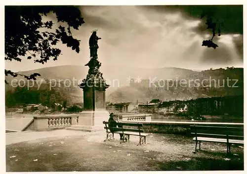 AK / Ansichtskarte Heidelberg_Neckar Aussichtspunkt am Neckar u. Bergwald Heidelberg Neckar