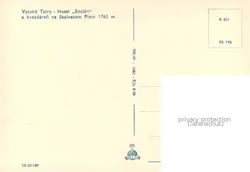 AK / Ansichtskarte Vysoke_Tatry_SK Hotel Encian Winter 