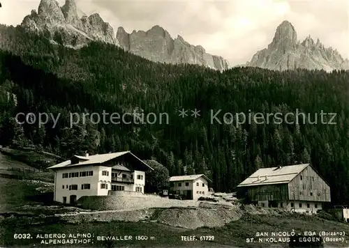 AK / Ansichtskarte Eggen_Bozen_IT Alpengasthof Aussenansicht 