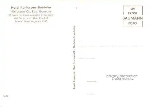 AK / Ansichtskarte Koenigssee Hotel Koenigssee Betriebe m. Sport Hotel Koenigssee