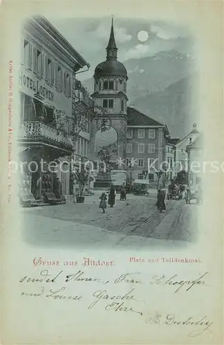 AK / Ansichtskarte Altdorf__UR Platz und Tellsdenkmal 