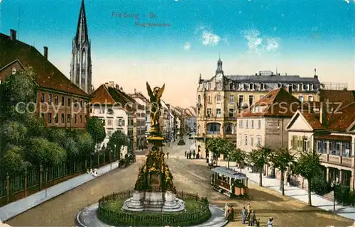 AK / Ansichtskarte Freiburg_Breisgau Siegesdenkmal Muensterturm Freiburg Breisgau