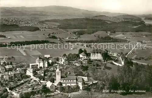 AK / Ansichtskarte Gruyeres__Gruyere_FR Vue aerienne 