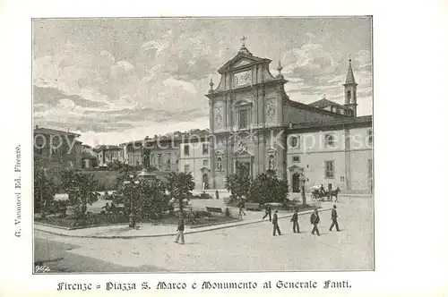 AK / Ansichtskarte Firenze_Florenz Piazza San Marco e Monumento al Generale Fanti 