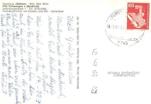 AK / Ansichtskarte Furtwangen Gasthaus Ochsen Furtwangen