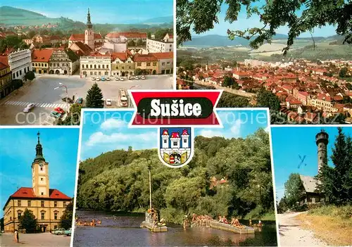 AK / Ansichtskarte Susice_CZ Byvale krlovske mesto Z doby nejvetsiho rozkvetu mesta jsou zachovane domy s renesancnimi stity Radnice Svatobor 