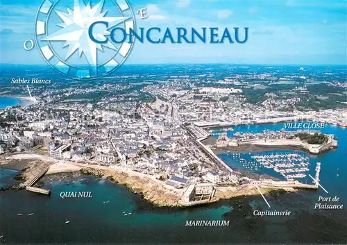 AK / Ansichtskarte Concarneau_29_Finistere Vue generale aerienne de lagglomeration et des ports peche et plaisance 