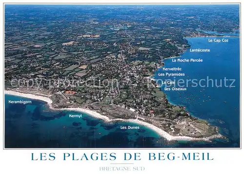 AK / Ansichtskarte Beg Meil_29_Finistere Les Plages de Beg Meil vue aerienne 