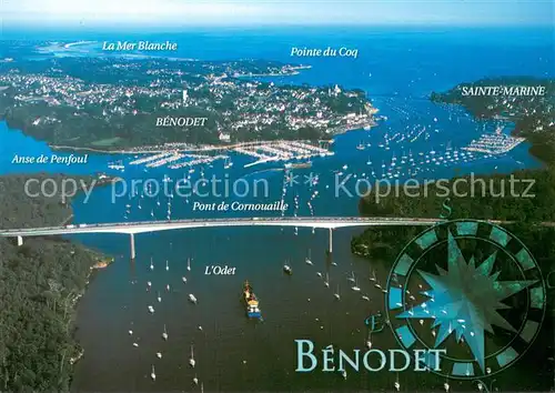 AK / Ansichtskarte Benodet_29_Finistere Les rives boisees de l Odet et pont de Cornouaille vue aerienne 