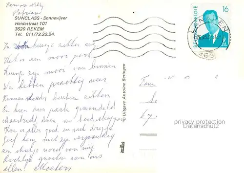 AK / Ansichtskarte Rekem_Belgie Sunclass Sonnevijver Bungalow 