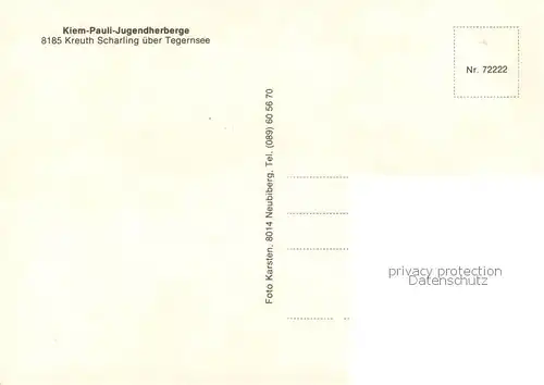 AK / Ansichtskarte Scharling_Kreuth Kiem Pauli Jugendherberge Scharling Kreuth