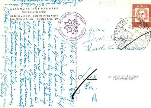 AK / Ansichtskarte Kruen Alpengasthof Barmsee Kruen