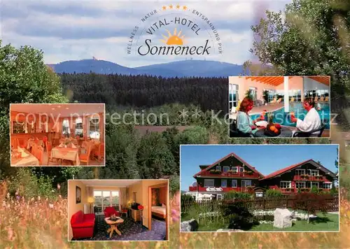 AK / Ansichtskarte Hohegeiss_Harz Vitalhotel Sonneneck Restaurant Hallenbad Landschaftspanorama Hohegeiss Harz
