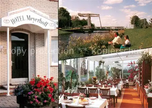 AK / Ansichtskarte Holterfehn Hotel Meyerhoff Restaurant Kanal Zugbruecke Holterfehn
