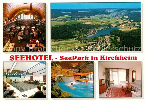 AK / Ansichtskarte Kirchheim_Hessen Meirotels Seehotel SeePark Restaurant Hallenbad Luftfoto Kirchheim Hessen