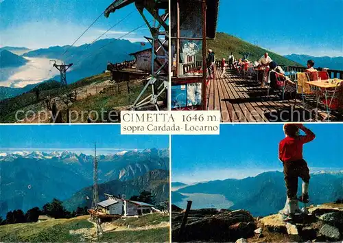 AK / Ansichtskarte Cardada_Locarno_TI Ristorante alla Cimetta Bergrestaurant Fernsicht Alpenpanorama 
