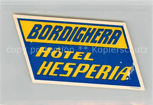 AK / Ansichtskarte Bordighera_IT Hotel Hesperia 