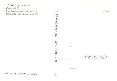 AK / Ansichtskarte Hoefgen_Grimma Wassermuehle Aussenansicht Fachwerkhaus 