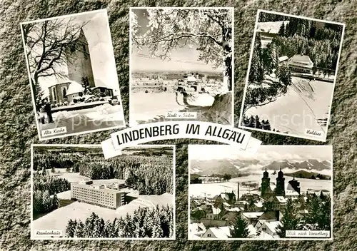 AK / Ansichtskarte Lindenberg_Allgaeu Kirche   Vorarlberg   Krankenhaus   Waldsee   Winter Lindenberg Allgaeu