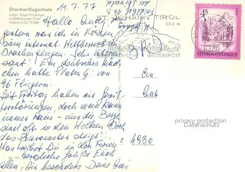 AK / Ansichtskarte Koessen_Tirol Drachenflugschule Koessen Tirol