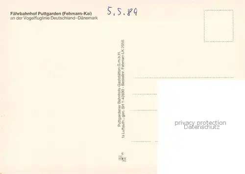 AK / Ansichtskarte Puttgarden Fliegeraufnahme Faehrbahnhof Puttgarden