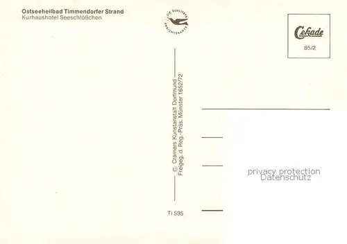 AK / Ansichtskarte Timmendorfer_Strand Fliegeraufnahme Strand u. Kurhaushotel Seeschloesschen Timmendorfer_Strand