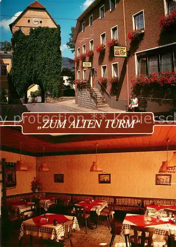 AK / Ansichtskarte Haslach_Muehl Gasthof Zum alten Turm Gaststube Haslach_Muehl