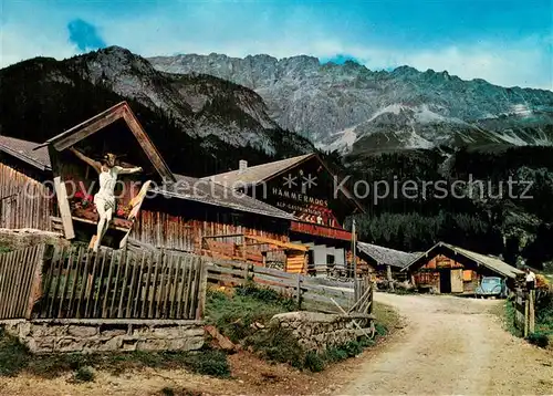 AK / Ansichtskarte Haemmermoos_1420m_Leutasch_Tirol_AT Alp Gastwirtschaft mit Teufelsgrat  