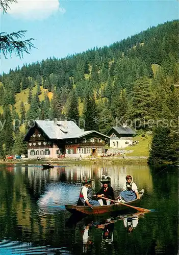 AK / Ansichtskarte Obernbergersee_1600m_Tirol_AT Alpengasthaus Obernberger See Bootspartien 