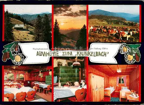 AK / Ansichtskarte Bernau_Schwarzwald Almhuette zum Krunkelbach am Feldberg Gastraeume Zimmer Bernau Schwarzwald