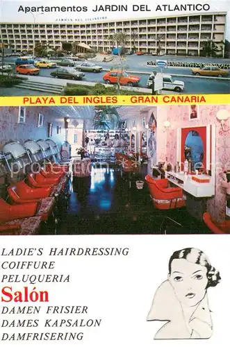 AK / Ansichtskarte Playa_del_Ingles_Gran_Canaria_ES Apartamentos Jardin del Atlantico Frisiersalon 