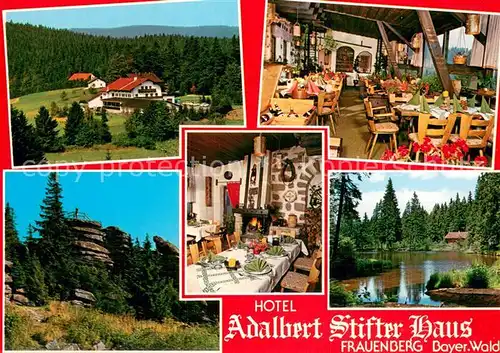 AK / Ansichtskarte Haidmuehle Silence Hotel Adalbert Stifter Haus Gaststube Kaminzimmer Panorama Seepartie Haidmuehle