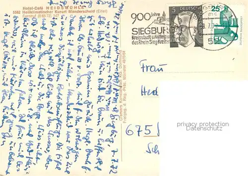 AK / Ansichtskarte Manderscheid_Eifel Hotel Cafe Heidsmuehle Fliegeraufnahme Manderscheid Eifel