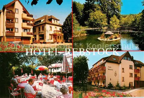 AK / Ansichtskarte Ohlsbach Hotel Pension Zum Rebstock Gartenterrasse Schwanenteich Ohlsbach