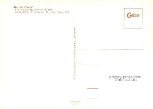 AK / Ansichtskarte Eiswoog Gasthof Forelle am Stausee Eiswoog