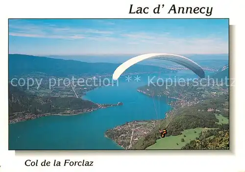AK / Ansichtskarte Annecy_74_Haute Savoie Lac d Annecy Gleitschirmfliegen 