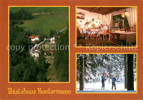 AK / Ansichtskarte Arnbruck Gaestehaus Kantermann Gastraum Skilanglauf Arnbruck