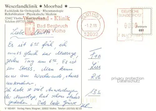 AK / Ansichtskarte Bad_Seebruch Weserlandklinik Moorbad Wiehengebirge Wesergebirge Bad_Seebruch