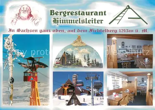 AK / Ansichtskarte Oberwiesenthal_Erzgebirge Bergrestaurant Himmelsleiter Wintersportplatz Fichtelberg Bergbahn Oberwiesenthal Erzgebirge